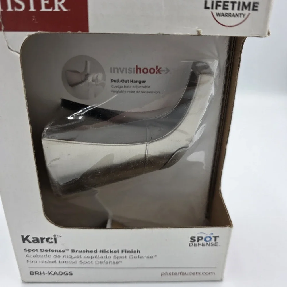 Pfister Karci Spot Defense Brushed Nickel‎ Finish Robe Towel Hook BRH-KA0GS